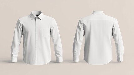 White long-sleeved shirt mockup isolated on a light background.