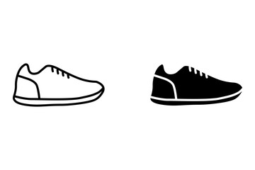 Running shoes icon, Running shoes line and glyph icon, fitness and sport, Shoe Icon. Sneakers minimal vector icons, Fitness Running Shoe Icon