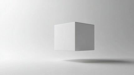 White cube white background. Generative AI