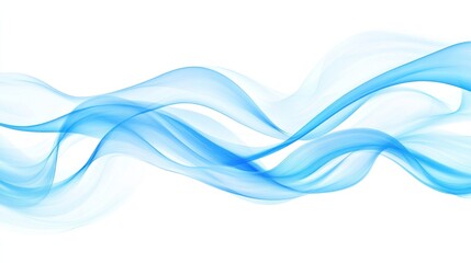 Abstract blue wave design on white background.