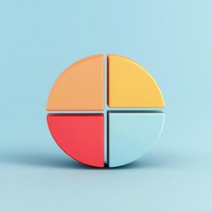 Obraz premium Vibrant circular segment with four colorful sections designed for educational and artistic presentations.