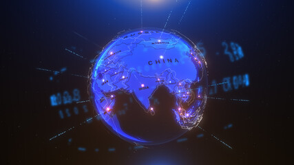 This is a world with map, 3D illustration	