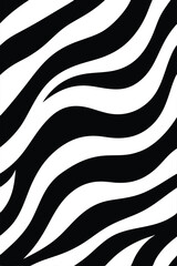 Seamless Zebra Animal Fur Pattern Vector Design.