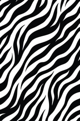 Seamless Zebra Animal Fur Pattern Vector Design.
