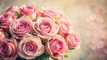 Obraz premium Elegant bouquet of unique pink roses with textured petals, pink, roses, flowers, bouquet, unique, elegant, beautiful