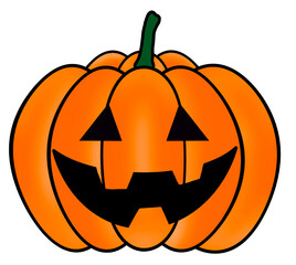 Halloween Pumpkin, Ghost Pumpkin, Orange Pumpkin with smile for designing in Halloween