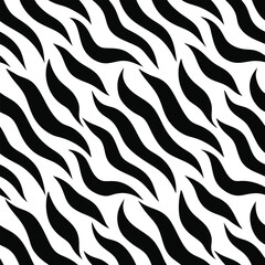 Seamless Zebra Animal Fur Pattern Vector Design.