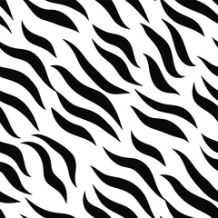 Seamless Zebra Animal Fur Pattern Vector Design.