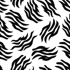 Seamless Zebra Animal Fur Pattern Vector Design.