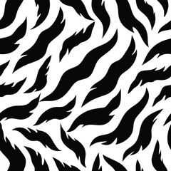 Seamless Zebra Animal Fur Pattern Vector Design.