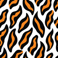 Seamless Zebra Animal Fur Pattern Vector Design.