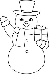cute retro snowman outline isolated vector
vintage snowman outline svg.