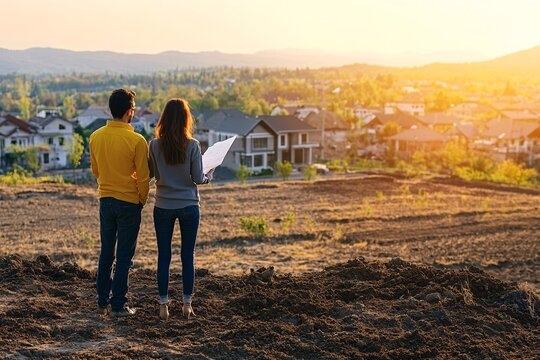 Couple Planning New Home On Land