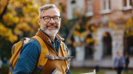A middle-aged adult returning to school, balancing family and work commitments while dedicating time to their studies