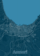 Aomori, Japan artistic map poster