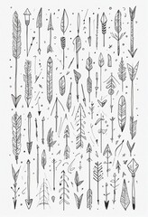 Doodled Arrows set, illustration