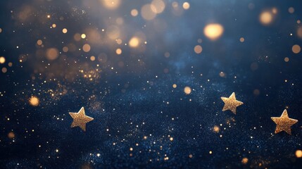 Fototapeta premium Abstract background with star Dark blue and gold particle transparent background
