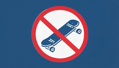 No Skating Icon Featuring a Skateboard with a Prohibition Mark