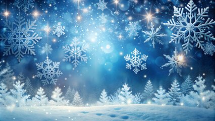 Naklejka premium Frosty elegant snowflakes in a winter wonderland, snow, winter, frost, elegant, sparkling, cold, ice, seasonal, nature, beauty