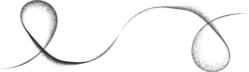 Sprayed black curve lines .Graffiti art design . Squiggle curly stroke . Spray effect .Grunge curved line . Grainy, gritty textured line . Distressed curl element . Black curve stroke .vector