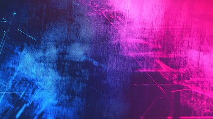 Fototapeta premium Abstract Background with Blue and Pink Glowing Lines on a Textured Surface