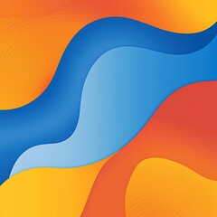 Abstract Blue Orange and Yellow Waves Background