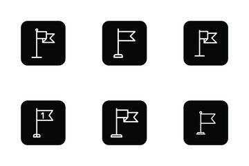 Vector art style milestone flag icon bundle set design
