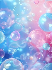Abstract Background With Floating Colorful Bubbles