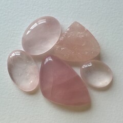 Rose quartz cabochons