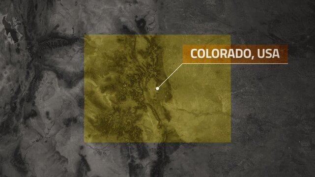 Map of Colorado, USA - Map Animation - Colorado GIS from World Map - Vox Map Style - State of USA - Infographic & Documentary Ready - 4K