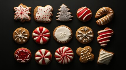 A Bunch of Christmas Cookies from above