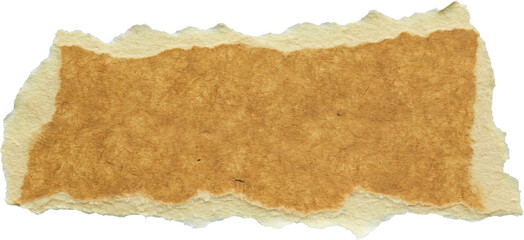 piece of brown paper tear isolated on white background