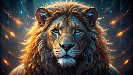 Fototapeta premium A lion as a business mascot, representing courage and leadership. 