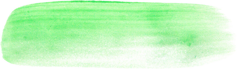 Green brush stroke isolated on white background