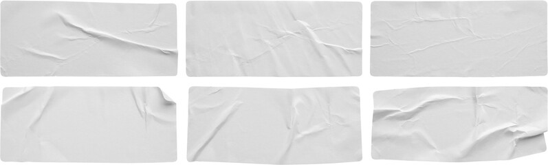Paper sticker label set isolated on white background