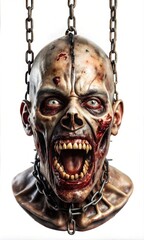 Chilling Halloween Ripped Blood covered Flesh of a Zombie Graphic Resource for Spooky halloween background posters and halloween parties