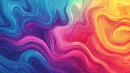 Obraz premium Abstract colorful background with swirling, wavy lines in blue, purple, pink, red, and yellow.