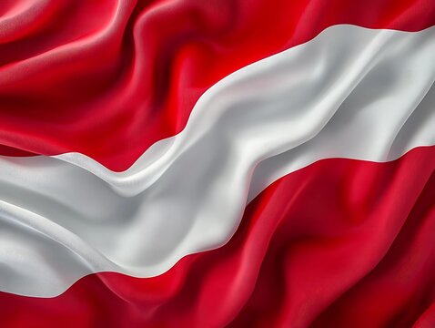 austria flag, national flag of austria, close up, 3 d illustration, silk