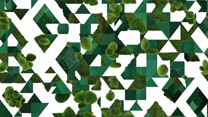 Mint moss textures geometric flow seamless plain white background design