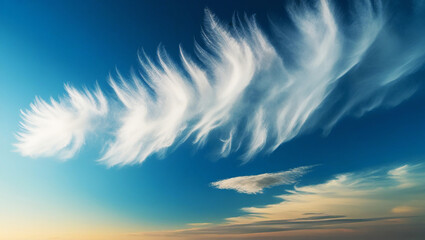 Beautiful sky adorned with fluffy cumulus clouds, simply serene