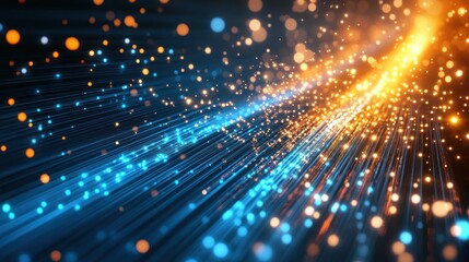 Naklejka premium Abstract background with blue and orange lights.