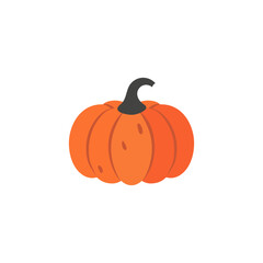 Pumpkin. Autumn pumpkin logo or icon for Halloween and thanksgiving, Orange pumpkin, flat design. Vector