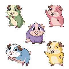 set of funny animals