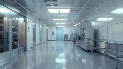 Obraz premium Empty Bright Hallway of Modern Professional Building Interior