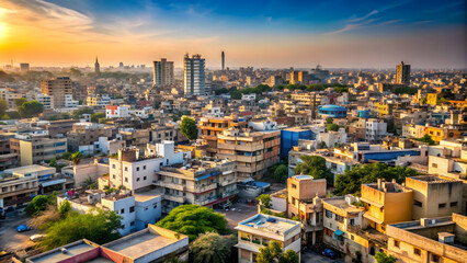 Fototapeta premium of the skyline of Gujarat, India , Gujarat, India, skyline, cityscape, buildings, architecture, urban