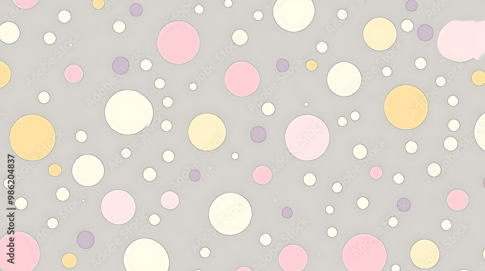 Poster an abstract pastel polka dot pattern creates a playful and soft texture background.
