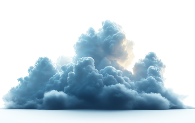 Storm front with rolling clouds, isolated on white background, clip art style