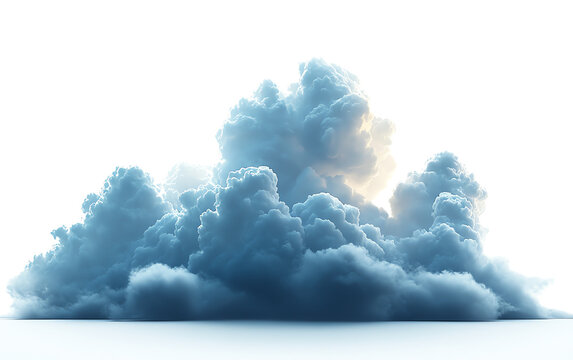 Storm front with rolling clouds, isolated on white background, clip art style