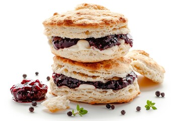 Freshly baked scones with clotted cream and jam