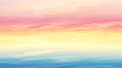 Obraz premium A soft pastel sky with pink, yellow, and blue clouds evokes serenity and peace.